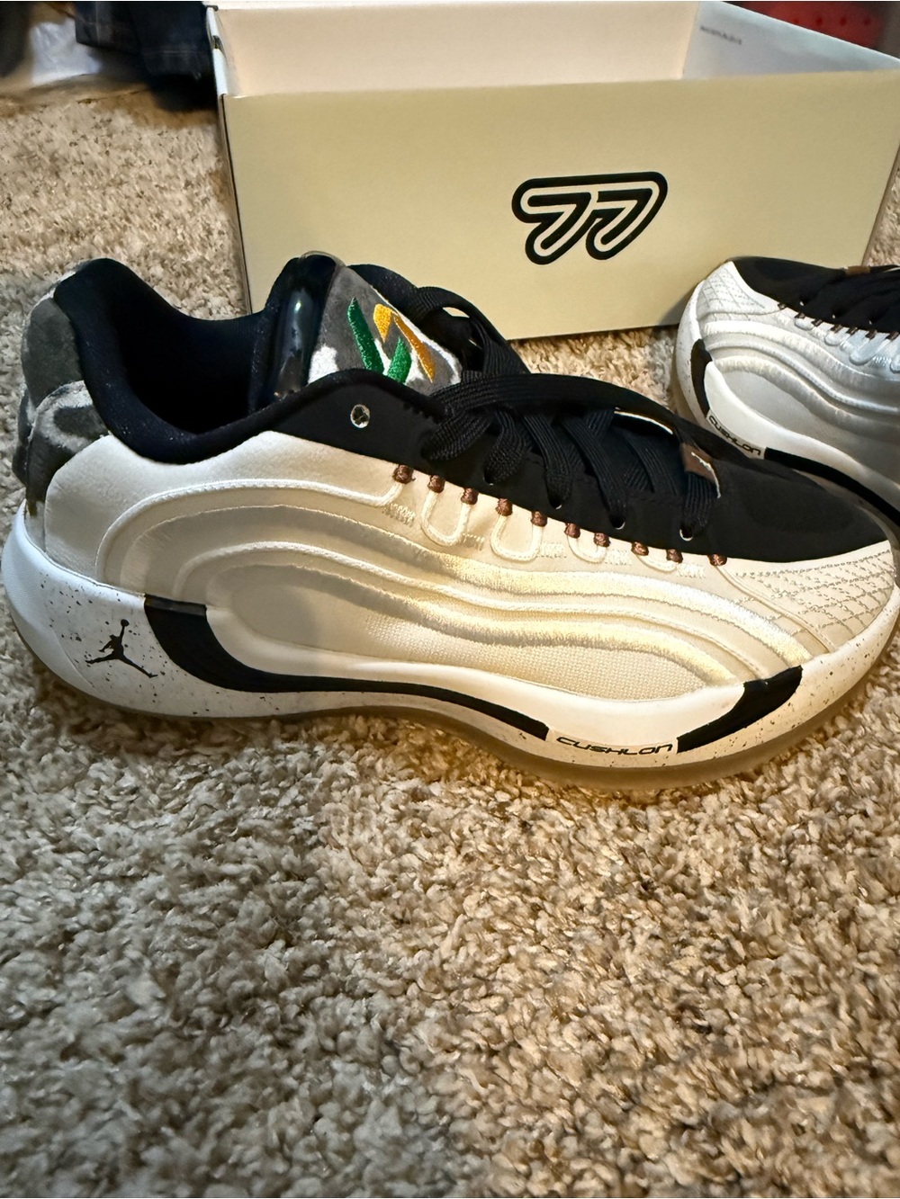 Jordan Luka youth White, Black & Green Low-Top Sneaker